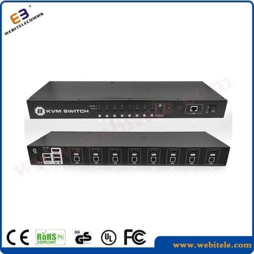 USB/PS2 Connectors,8 ports desktop type KVM Switch