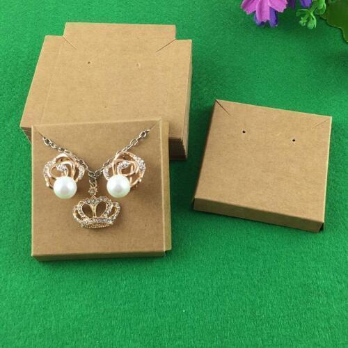 50Pcs Kraft Paper Jewelry Packaging Boxes Inserts Cards For 65x65x30mm,75x75x30mm Boxes,Necklace Cards/Earring Displays Cards