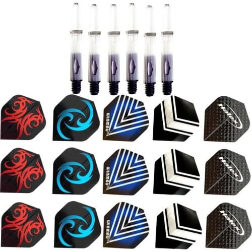 Fox Smiling 15PCS Darts Flights Dardos Feather Leaves And 6PCS Nylon Dart Shafts Dart Accessories