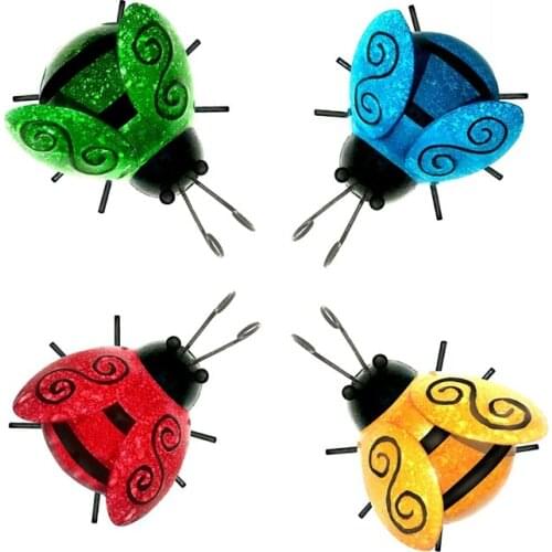 Cute Ladybugs Metal Wall Art, Rustic Wall Sculptures & Statues for Farmhouse, Porch, Patio, Lawn, Fence, Backyard