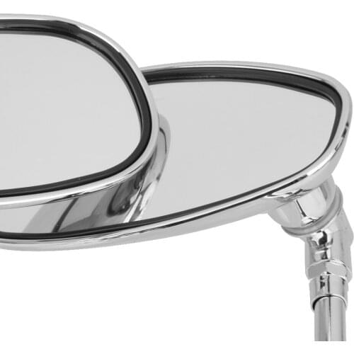 MOTORCYCLE CHROME REARVIEW SIDE MIRRORS FOR CRUISER CHOPPER 10MM BOLT