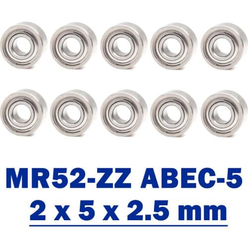 MR52 ZZ Bearing ABEC-5 (10PCS) 2*5*2.5 mm Miniature MR52ZZ Ball Bearings Good Quality L-520ZZ W52