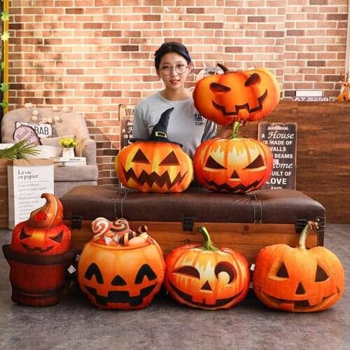 Soft Halloween Pumpkin Lantern Cushion Gift For Children Halloween Decoration