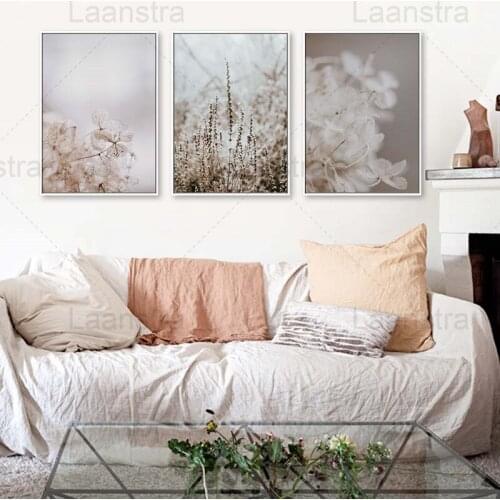 Plant Gentle Color System Home Decoration Painting Reed Living Room Wall Canvas Poster Simple Black and White Text Bedroom Print