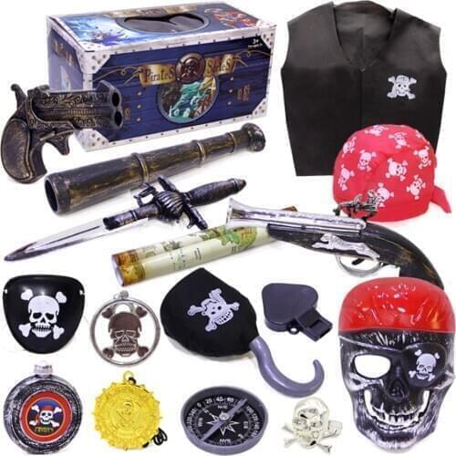 Pirate Theme Toys Supplier Party Toy Decoration Set Dress Up Toy Treasure Box Type B Children Age 3+ Birthday Gift Kids Party