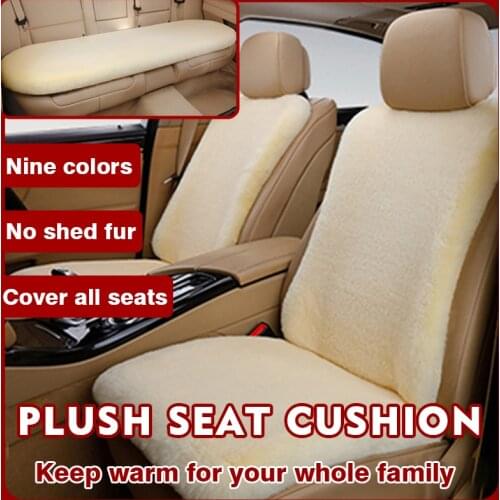 Universal Car Seat Cover Cushion 9 Colors Warm Winter Plush Faux Fur Non-slip Soft Interior Accessories