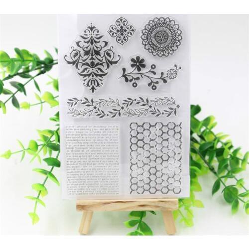 Flower leaf Design Transparent Clear Silicone Stamps for DIY Scrapbooking/Card Making/Kids Fun Decoration Supply