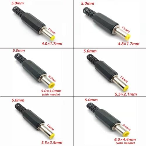 COMPSON 5/10pcs DC Power Plug 6.0×4.4 5.0×3.0 5.5*2.5 5.5*2.1 4.8*1.7 4.0*1.7mm Male Connector