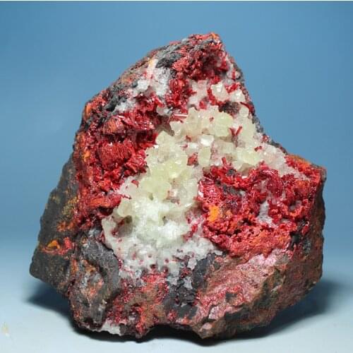 Realgar and calcite class boutique collection symbiotic specimens Kistler / ornamental stones / mineral crystal stone ore