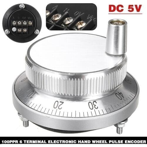CNC Pulser HandWheel 5V 60mm 100PPR Manual Pulse Generator Electronic HandWheel Machine Rotary Encoder