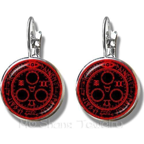 Celts Harp Pattern Statement Stud Earrings Jewelry Silver Plated Stud Earrings Charms Pentagram Best Gift Souvenir