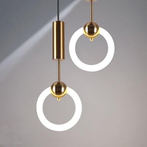 Modern Pendant Lights For Kitchen Cafe Bar Nordic Lighting Led Wrought Iron Glass Round Ball Hanging Lamp 220V 110V