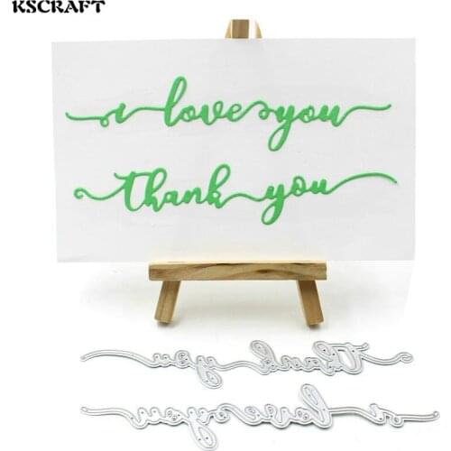 KSCRAFT Thank You And Love You Cutting Dies Stencils for DIY Scrapbooking/photo album Decorative Embossing DIY Paper Cards