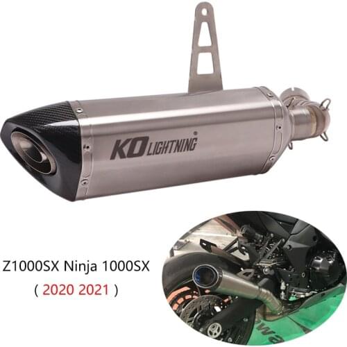 For Kawasaki Z1000SX Ninja 1000SX 2020 2021 Exhaust Pipe Motorcycle Titanium Middle Tube 51mm Muffler Escape Removable DB Killer