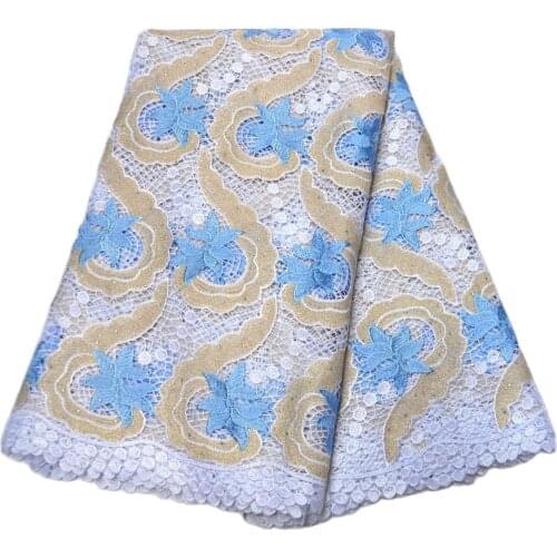 High quality classic smooth sky blue mesh lace very soft healthy African cord lace Nigerian swiss fabric -N81453