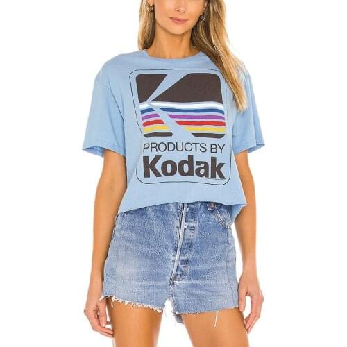 Letter print t-shirt for women casual short-sleeved tops summer streetwear round neck T-shirt for girl