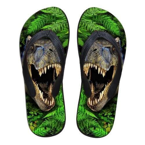 Noisydesigns Ladies flip flops Wolf Dinosaur Printed Sandals Girls Water Slipper Women Flat Casual Shoes Outside Fashion Sandals