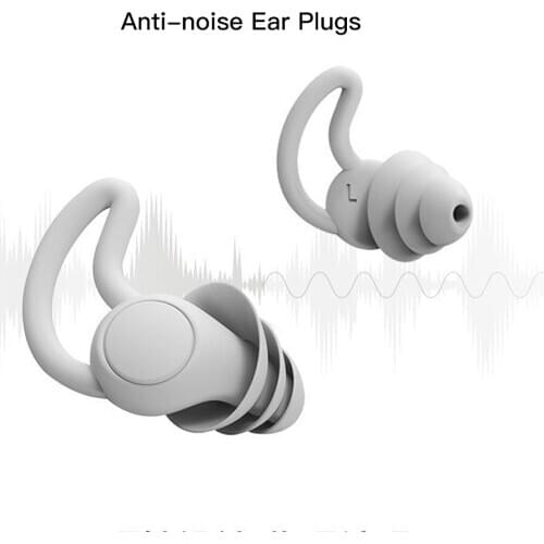1 Pair 2/3 Layers Earplugs Soft Silicone Protective Ear Plugs Waterproof Anti-noise Shark Fin Ear Design Ear Protector