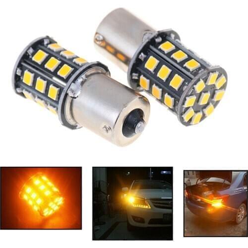 2pcs 1156BA15S High Power 360 degrees shine Amber Yellow 33 SMD 2835-LED Bulb Front Turn Signal Lights Direction Indicator Lamp