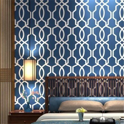 Beibehang Modern HD style bedroom Home decoration wallpaper woven plain lattice window geometry background 3d wallpaper roll