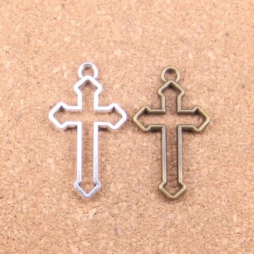 45pcs Charms hollow cross 38x22mm Antique Pendants,Vintage Tibetan Silver Jewelry,DIY for bracelet necklace
