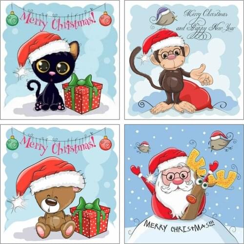 5D Diy Diamond Painting Cross Stitch Cartoons Childrens Christmas Gift Embroidery Animals Mosaic Home Decor Picture Rhinestones