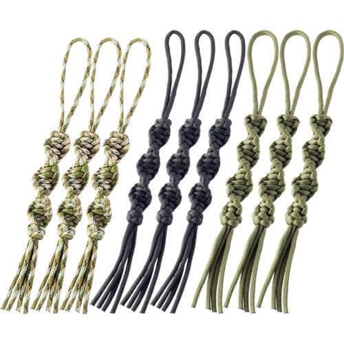 9PCS QingGear Handmade Paracord Tactical Knife Lanyard Twist Keychain Flashlight USB Zipper Lanyard Paracord Gear