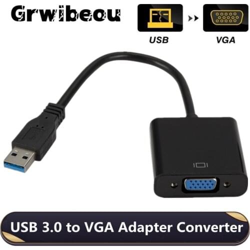 1080P USB 3.0 To VGA Video Display Adapter Multi-Display External Converter Cable for Laptop PC Monitor Projector Windows