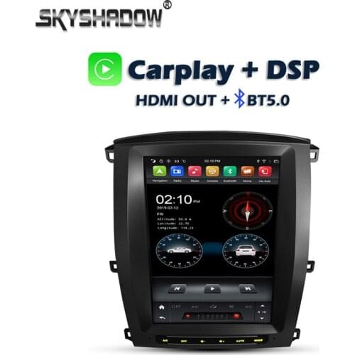 Vertical Tesla PX6 Car DVD Player DSP Android 9.0 4G +64G SIM Wifi Bluetooth 5 Radio GPS For Toyota Land Cruiser LC100 2003-2007
