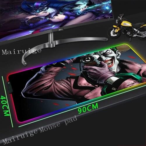 Mairuige Large Game RGB Mouse Pad Black Lock-edge Movie Photo Clown Computer Desk Mat Speed Rubber Non-slip for Lol Dota Gamers