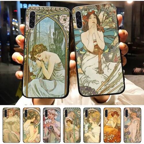 Art Poster Alphonse Mucha Painted Phone Case For Samsung galaxy A S note 10 7 8 9 20 30 31 40 50 51 70 71 21 s ultra plus