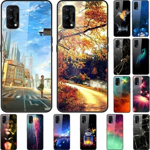 Tempered Glass Case For Realme 7 Pro Cases Cover Soft Phone Bumper For OPPO Realme7 pro Back Covers Realme 7pro Protector Shell