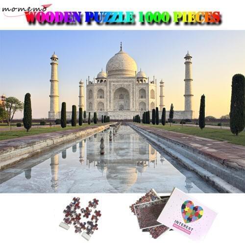 MOMEMO Taj Mahal Wooden Puzzle Adults 1000 Pieces Jigsaw Puzzle World Famous Landscape Puzzle Education Toys Kids Children Gifts