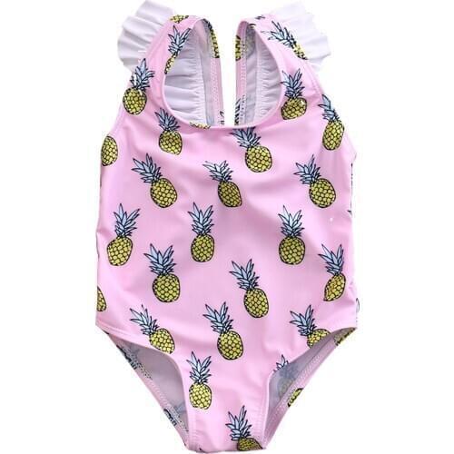 Summer Kids Baby Girls Swimsuit Pineapple Swimwear Swimmable Swimming Costume bathing suit maillot de bain femme 0-4 y children