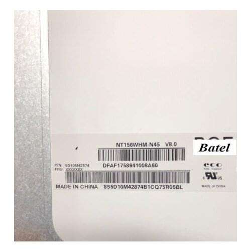 For BOE NT156WHM N45 V8.0 V8.1 V8.2 350MM fru 5D10M42874 NT156WHM N45 Matte 30Pin HD 1366X768 LCD Display Replacement