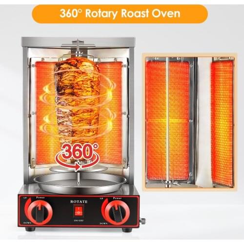 Grill Machine Propane Doner Kebab Machine Vertical Broiler With 2 Burner Kebab Machine Gyro Grill EU Plug