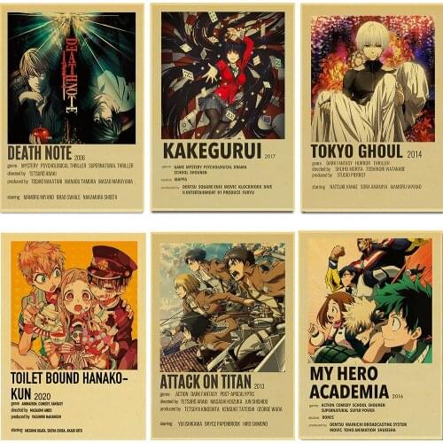 WTQ Canvas Painting Classic Anime Death Note/tokyo Choul/Retro Poster Wall Decor Wall Art Picture Room Decor Home Decor