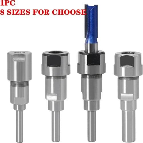 1pc 6mm 1/4" 8mm 12mm 1/2" shank Router Bit Extension Rod Collet Engraving Machine Extension Milling Cutter for Wood