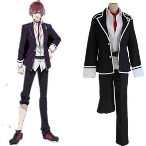 Anime Diabolik Lovers Sakamaki Ayato Cosplay Costume School Uniforms Halloween Party Wear Outfit((Blazer & Pants & Tie)