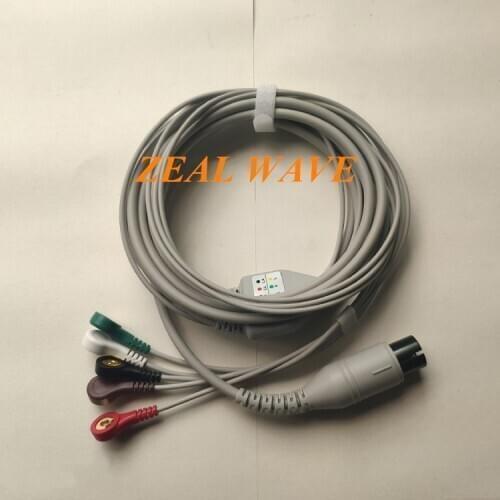 Monitor ECG Lead Cable 6-pin 5-lead Universal Monitoring ECG Lead Cable General Monitoring Lead Cable