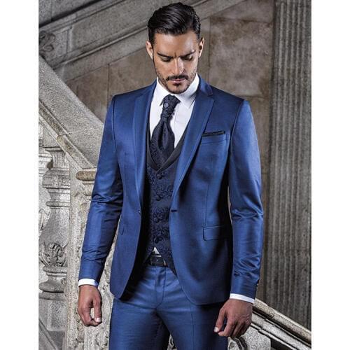 2020 new Custom Made Blue Wedding Men Suit tuxedo homme Slim Fit mens blazers suits wedding groom mens stage wear