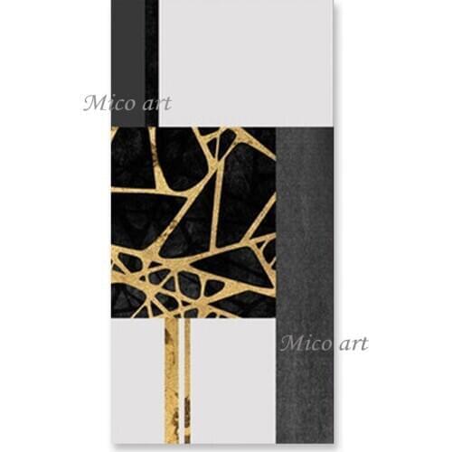 Latest Design Wall Decoration Abstract Black And White Canvas Oil Painting Living Room Decor Wall Art Unframed Hanging Pictures