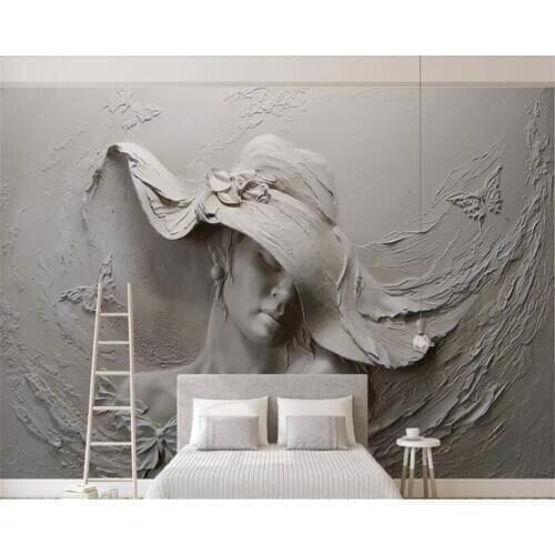 Beibehang wallpaper for walls in rolls Vinyl wallCustom photo wallpaper beige rose flower wallpaper relief papier peint mural 3d