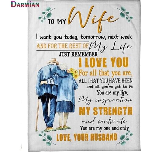 DARMIAN Valentines Day Blanket Gifts Throw Fleece Blanket To My Wife Premium Fleece Blankets Bedroom Sofa Nap Knee Thin Quilts