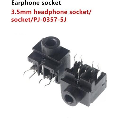 10pcs Good Quality3.5mm Headphone Audio Socket PJ-0357-5P Connector