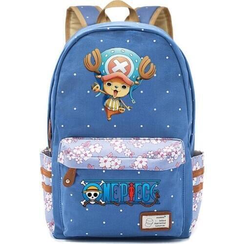 Tony Tony Chopper Ship Doctor Bag Backpack Flower Point Floral Bag School Teenagers Student Book Travel Laptop Girl Boys Mochila