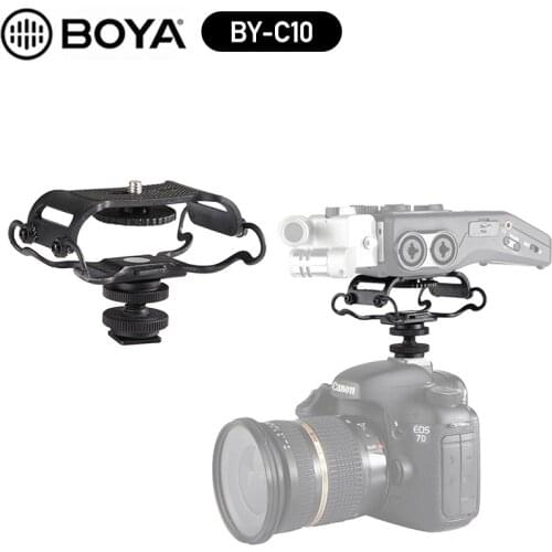 BOYA BY-C10 Microphone Shock mount for Zoom H4n/H5/H6 for Sony Tascam DR-40 DR-05 DR-07 Recorders Shockmount Universal Miniphone