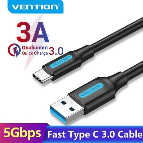 Vention 3A USB Type C Cable Fast USB 3.0 Charging Cable for Samsung Galaxy S10 S9 Huawei P30 20 Pro USB C Data Charging Cable