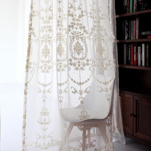 Embroidery Nordic curtains gauze curtain sitting room curtain bedroom curtains balcony kitchen cotton linen white curtains gauze