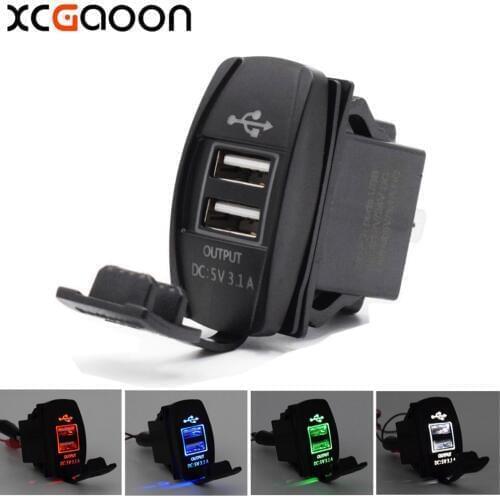 XCGaoon Universal USB Interface Socket Charger Adapter 3.1A Dual USB Car Charger For iPhone / Samsung fit Honda Toyota Nissan